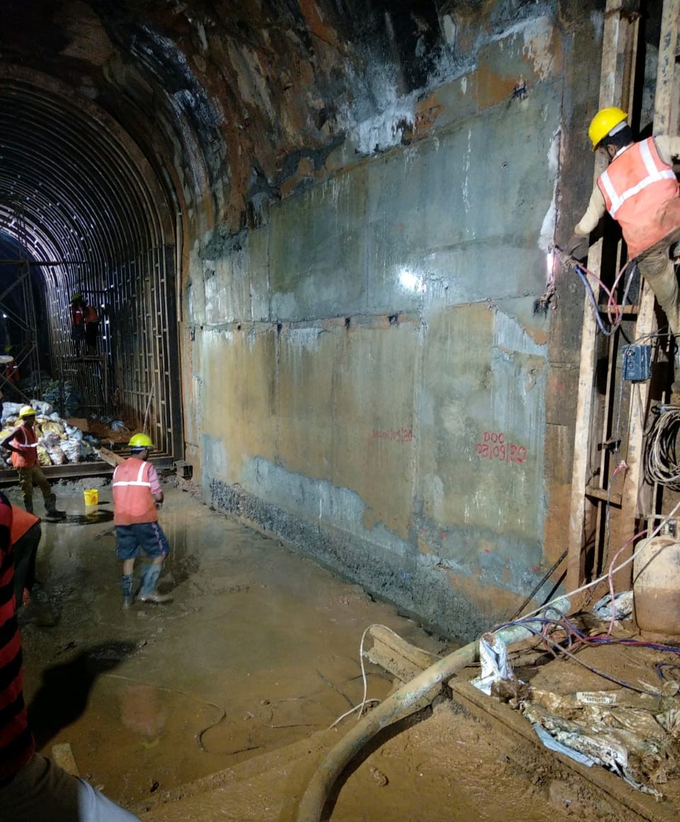 Restoration work in Pernem Tunnel